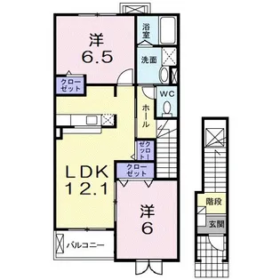 コーポ勢多Ⅴ番館【2階】の間取り