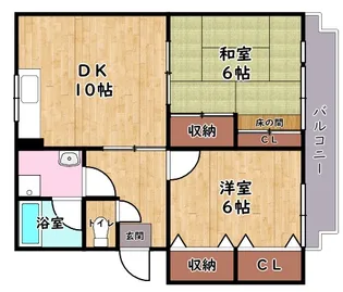 東英ハイツ弐番館【105号室】の間取り