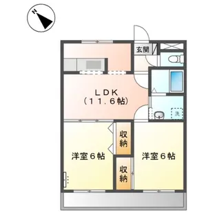 ペア ガーデン【2階】の間取り