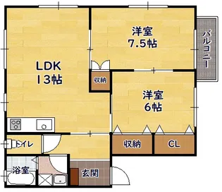 パルク学園北【101号室】の間取り