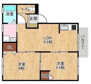 サンライズフジ【201号室】の間取り