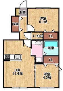 ベルフルール【1階】の間取り