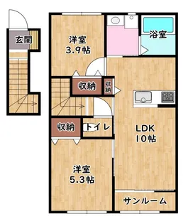 グッドライフステージ南川瀬【208号室】の間取り