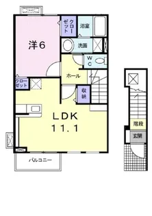 サウス ウェルズⅢ【2階】の間取り