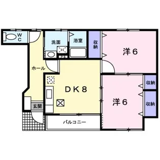 シャン フルーブ【1階】の間取り