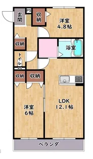 花の木【307号室】の間取り