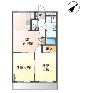 ハッピー・ガーデン【2階】の間取り