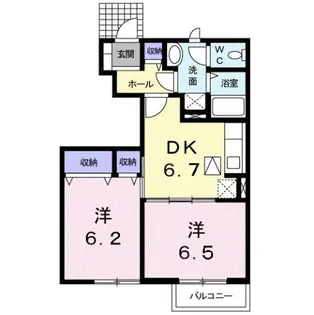 ブリーズタウン愛知川【1階】の間取り