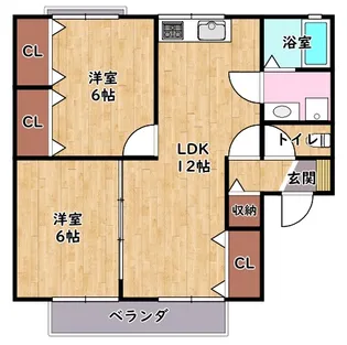 四天王ハイツ Ⅱ【1階】の間取り