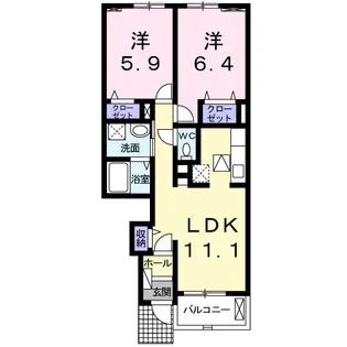アンシャンテ【1階】の間取り