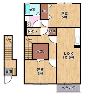 ロイヤルコート越坊 A棟【2階】の間取り