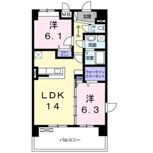 スカイピア彦根【5階】の間取り