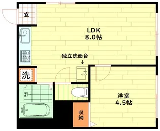 フラッグス肥後橋【4階】の間取り