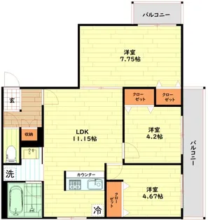 エス.フィールド奏【4階】の間取り