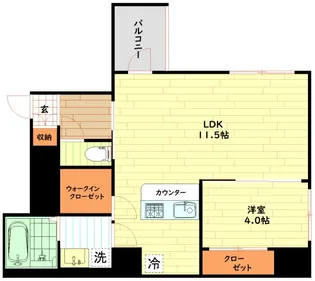 LaCASA玉造【4階】の間取り