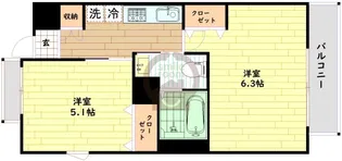 エステムプラザ難波EASTⅡブレスト【4階】の間取り