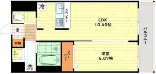 ディームス福島【6階】の間取り