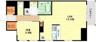ザ・パークハビオ谷町六丁目クロス【4階】の間取り