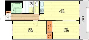 ブルームコートⅡ(旧ハイツニチカンⅡ)【8階】の間取り