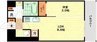 アーバネックス新町Ⅱ【4階】の間取り