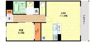 ブル フォルトゥーナ扇町【1階】の間取り