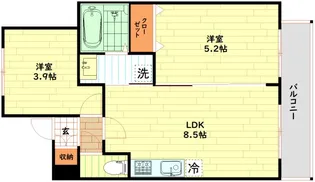 S-FORT福島La Luna【8階】の間取り