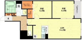 グレンパーク梅田北【14階】の間取り