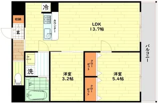 アプリーレ中之島【2階】の間取り