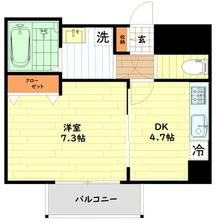 ソルレヴェンテ梅田【7階】の間取り