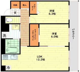 レジディア西天満(旧リヴァージュ西天満)【13階】の間取り