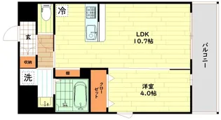 ウエンズ福島フロント【10階】の間取り