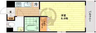 ウインズコート天神橋【6階】の間取り