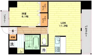プレジオ都島ASIAN【11階】の間取り