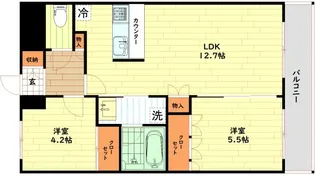ザ・パークハビオ同心【10階】の間取り