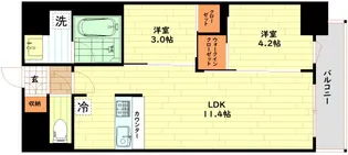 セレニテフラン梅田【3階】の間取り