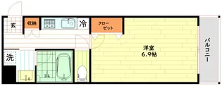 レジュールアッシュ難波リュクス【6階】の間取り