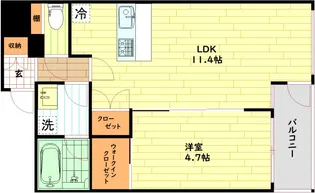 Fortunato 扇町【14階】の間取り