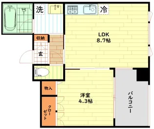 アーデンタワー北堀江【4階】の間取り