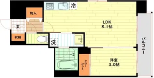 ジオエント福島野田レジデンス【4階】の間取り