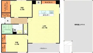 CRASIS UTSUBO PARK【6階】の間取り