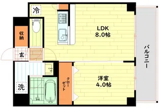 エステムコート大阪福島Ⅱレイヤー【4階】の間取り