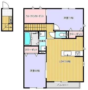 エルメゾンブラン【201号室】の間取り