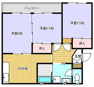 リーブス城ヶ丘【305号室】の間取り