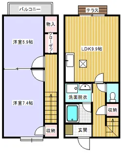 Sunny Palace【2号室】の間取り