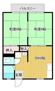 コーポアイリス【206号室】の間取り