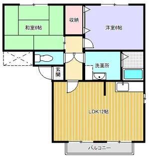 2LDKの間取り画像