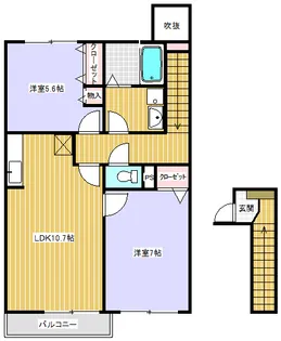 メゾンアルブル【2階】の間取り