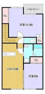 リクデロワC棟【202号室】の間取り