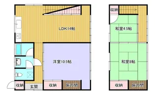 滋賀県蒲生郡日野町大字中在寺【一戸建】の間取り