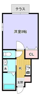 アクアハイツ【102号室】の間取り